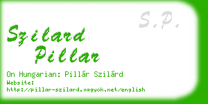 szilard pillar business card